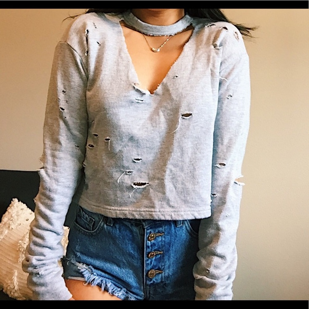 Distressed sweater
